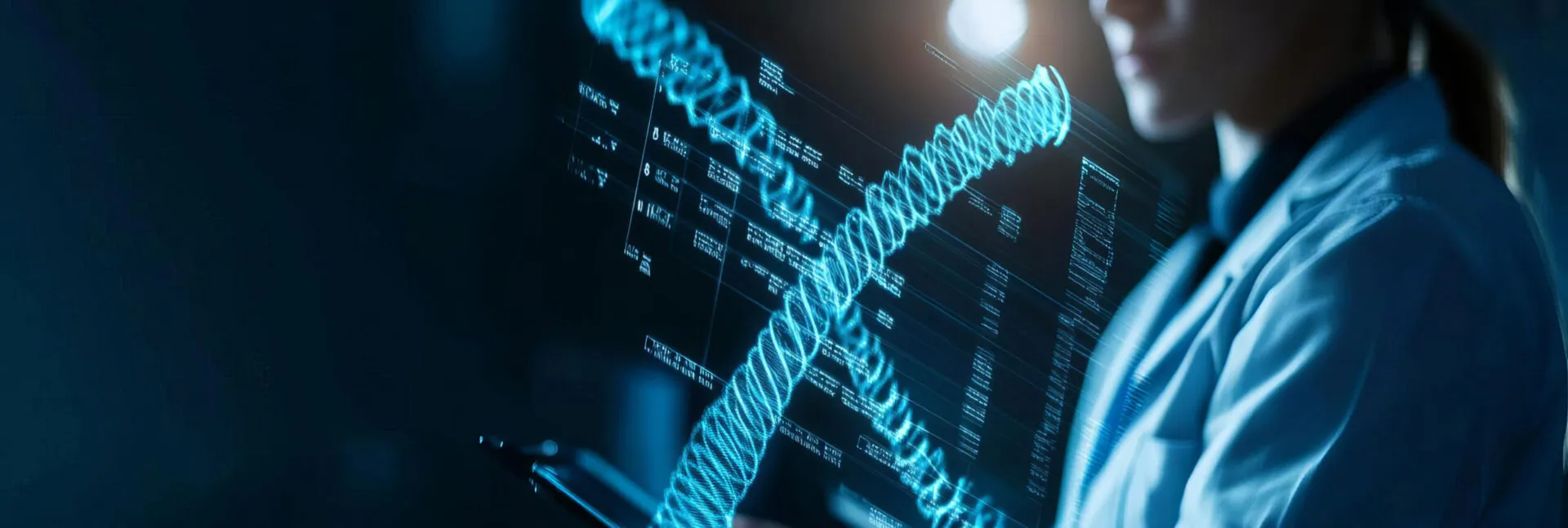 Clinician reviewing a genomic sequence
